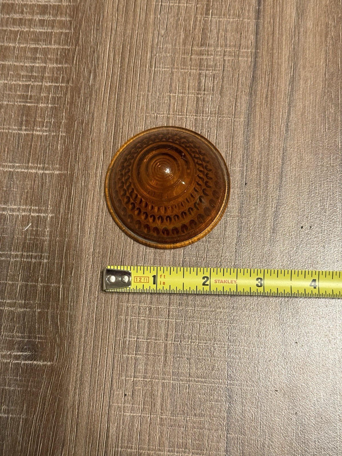 Vintage Do-Ray Chicago Amber Glass Beehive Marker Clearance Light Lens 2.5