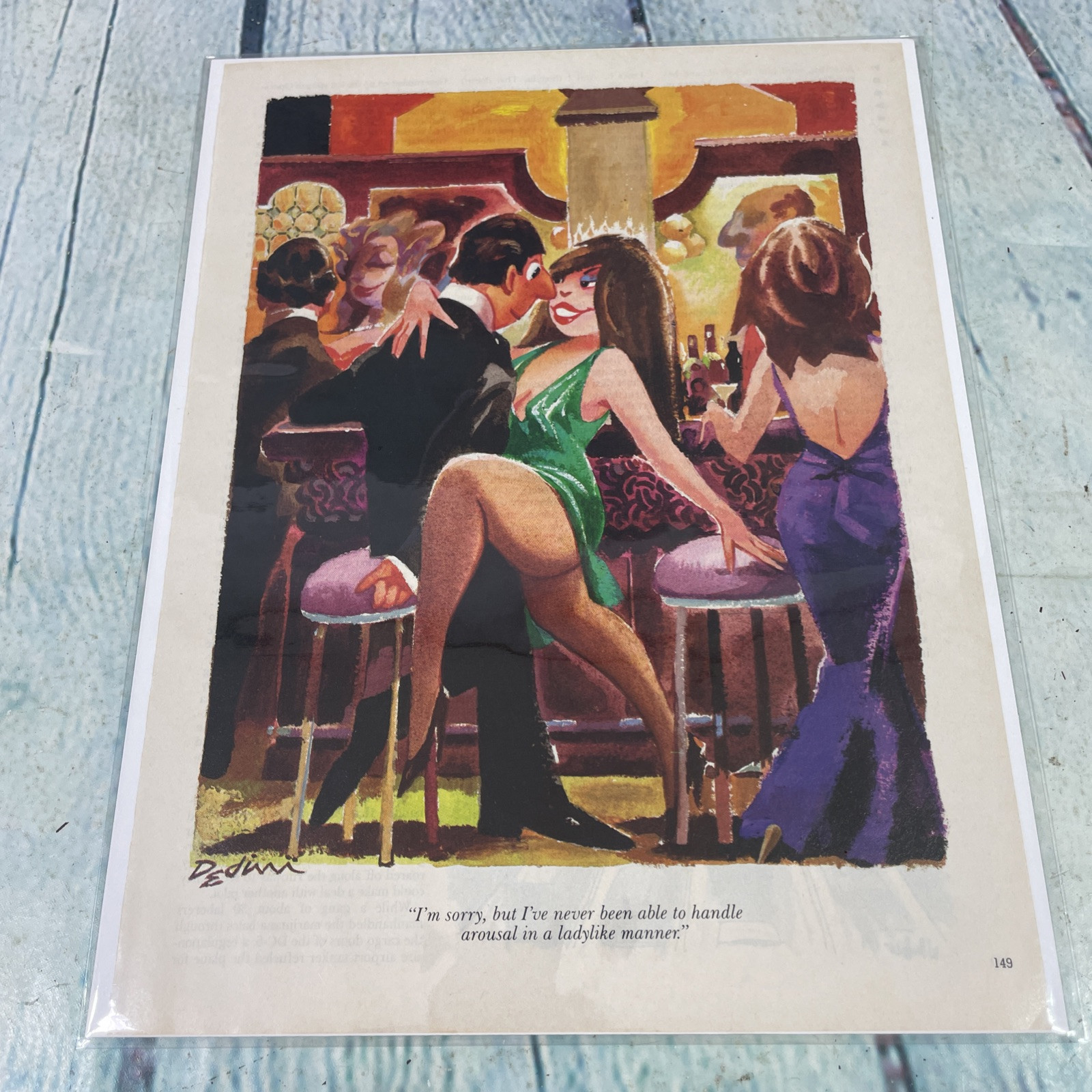 1989 Sexy Adult Cartoon Arousal Vintage Print Ad/Poster Pinup Art Magazine Page