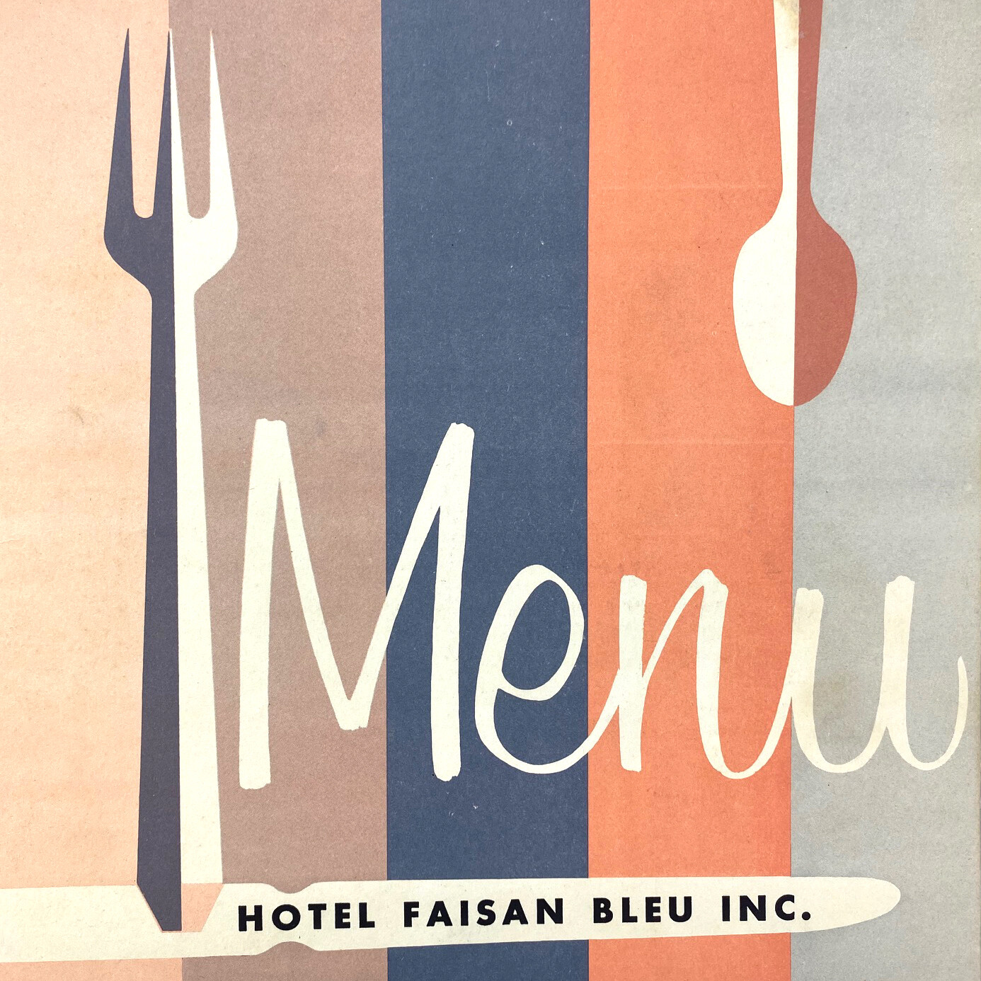 1950s Hotel Faisan Bleu Restaurant Menu Labelle Boulevard Cabaret Saint-Martin