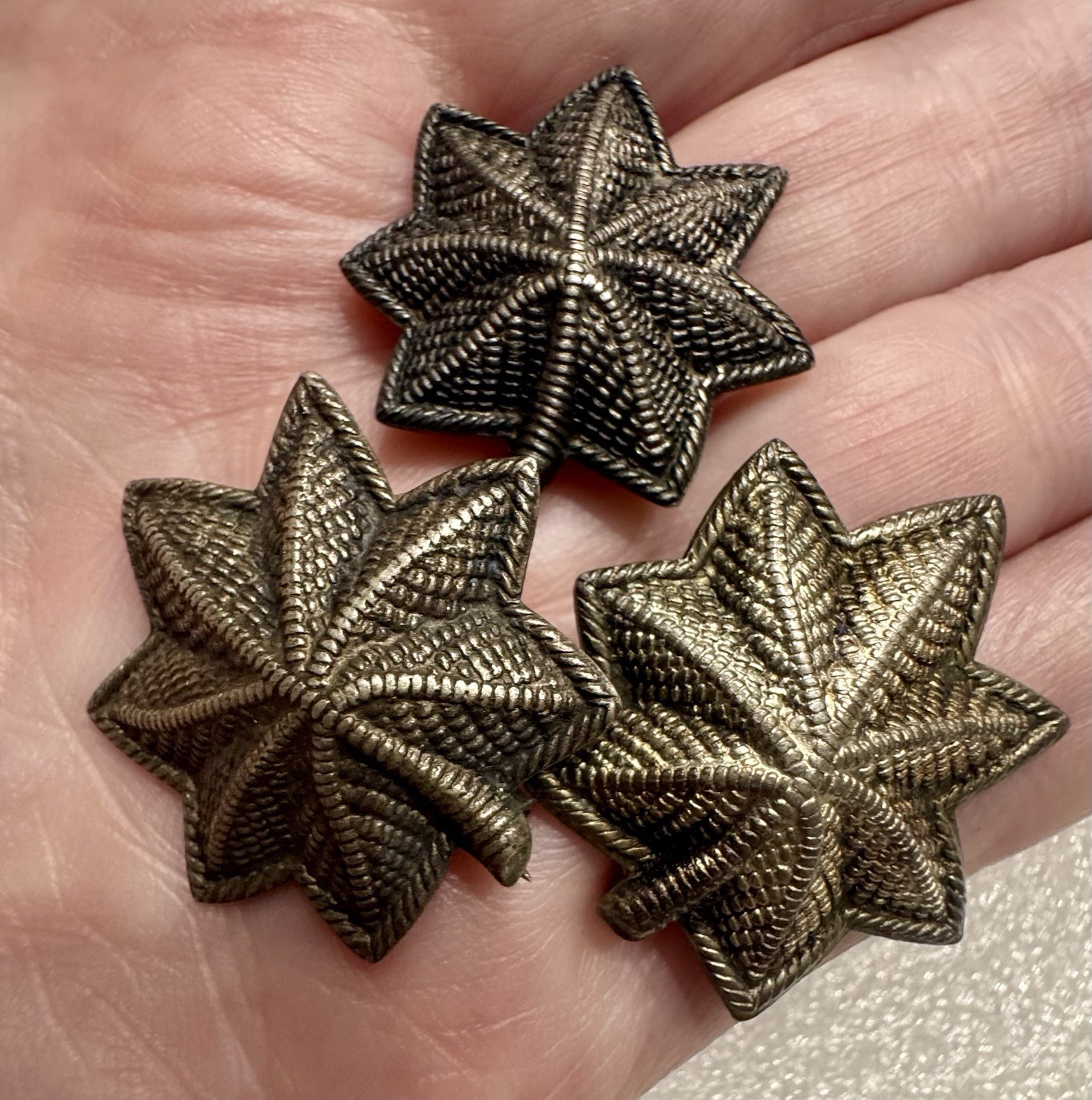 Vintage Antique Sterling Silver US Army Lt. Colonel Oak Leaves Leaf Insignia LOT