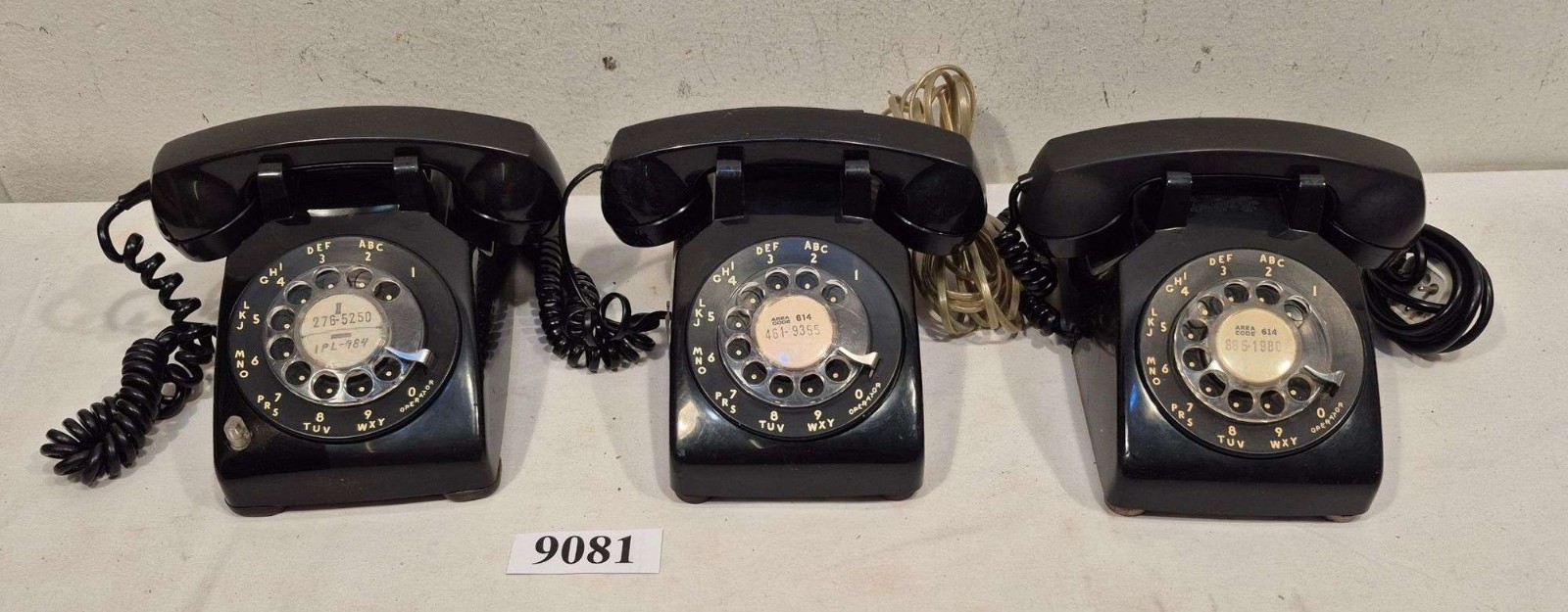 All (3) 1950's 1960's Retro Mid Century Modern Era Rotary Dial Desk Phones