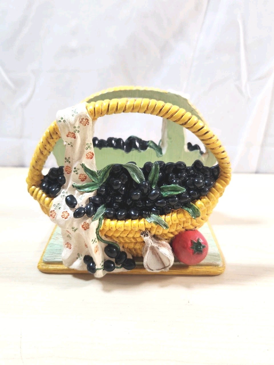 Vintage J. Carlton Napkin Holder Kitchen Table Hand Painted Fiesta Harvest _AI