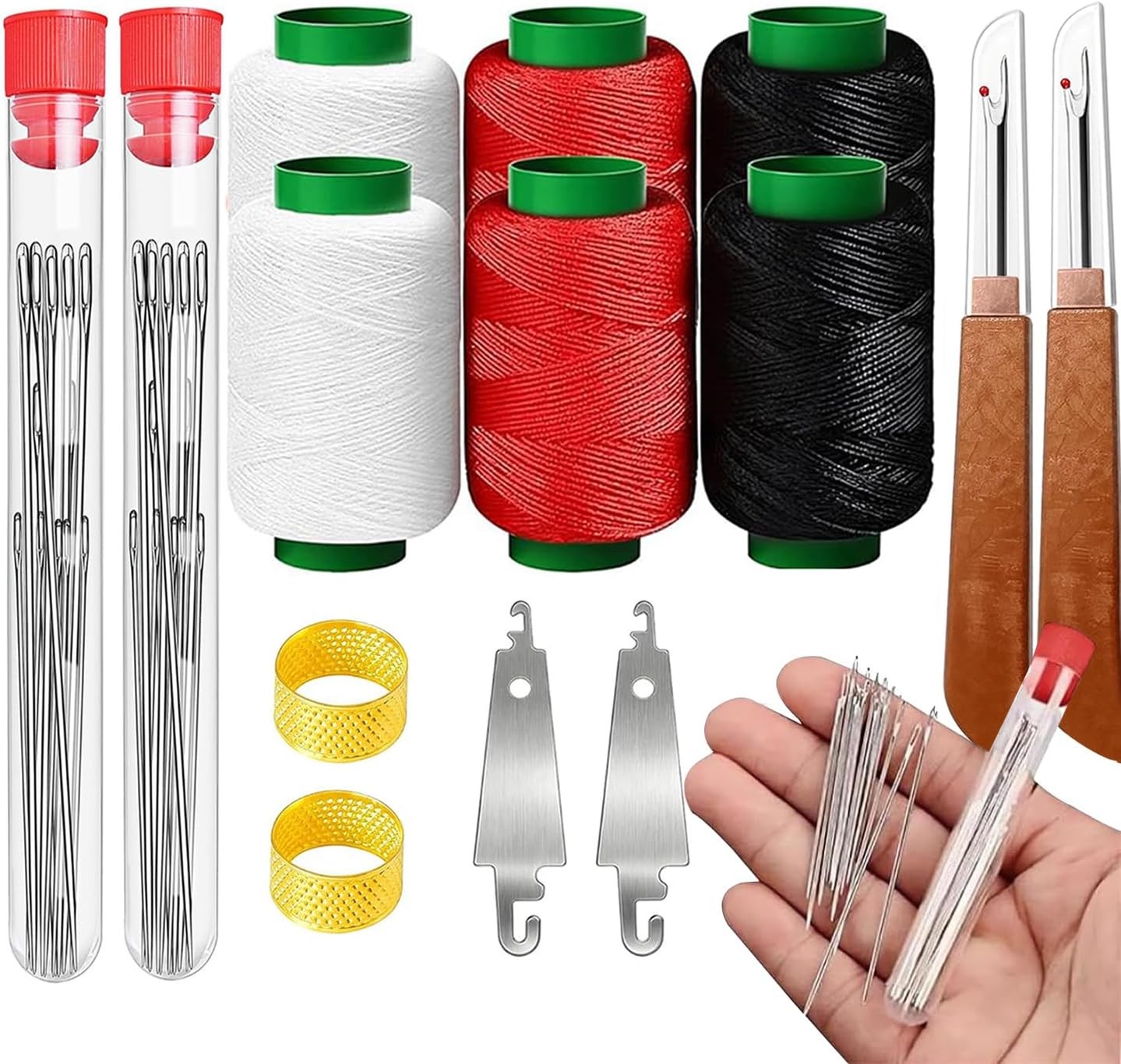 74Pcs Sewig Tool Set, Big Eye Stel Sewing Needle Kit, Thrader and Neele Repir 74Pcs Sewig Tool Set, Big Eye Stel Sewing Needle Kit, Thrader and Neele Repir