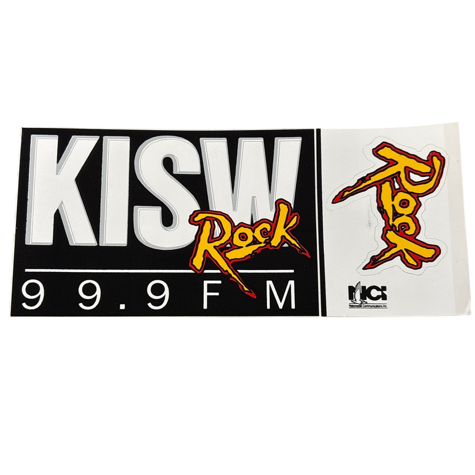 Vtg 1994 Rock KISW 99.9 FM Seattle PNW radio station sticker un-used