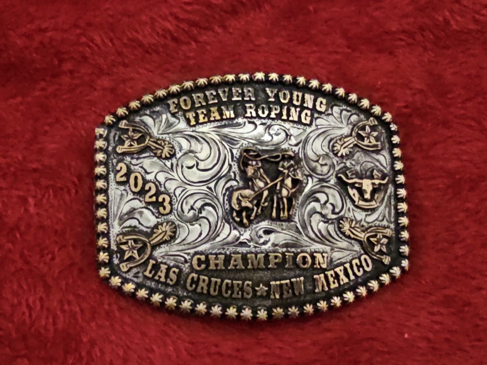 X~Treme Rodeo Champion☆Sr. Team Roping☆2025☆ TROPHY BUCKLE☆Las Cruces NM☆RARE☆39