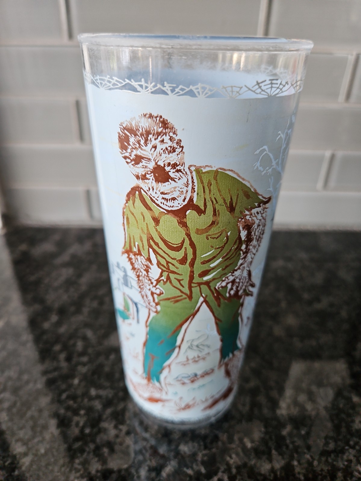 1960s Universal Monsters Wolfman Drinking Glass