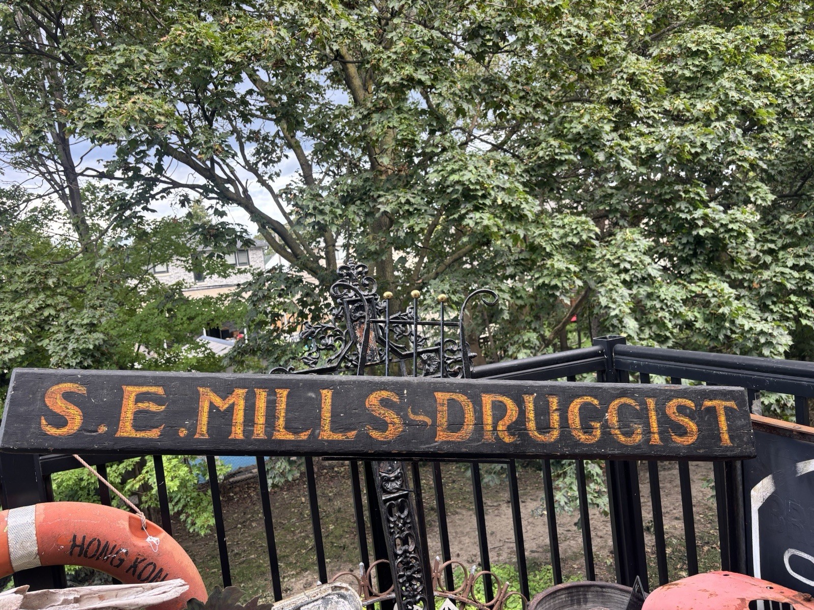 1800s S.E. Mills Druggist Trade Sign 