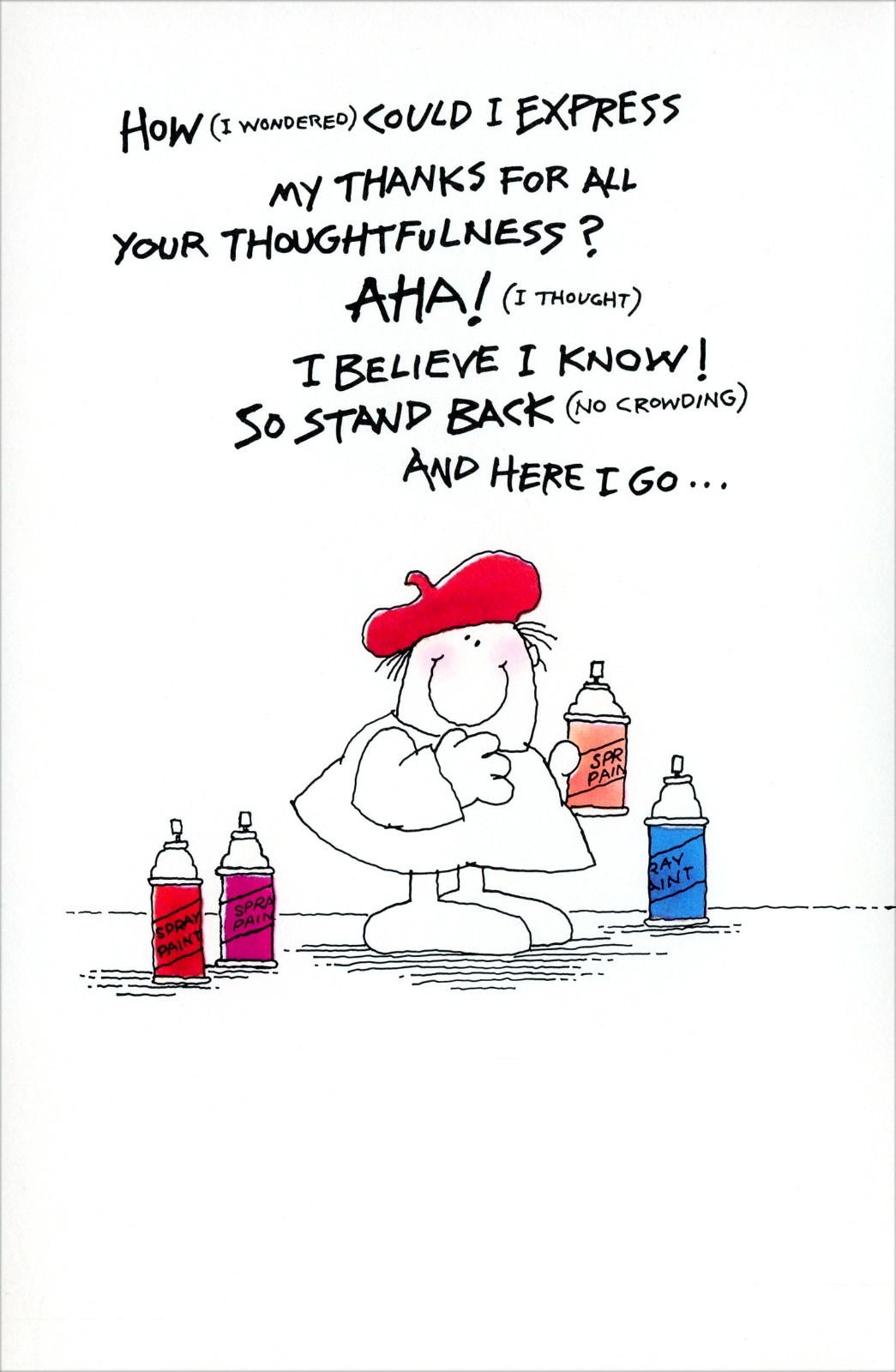 Unused Vintage Funny THANK YOU Card, 