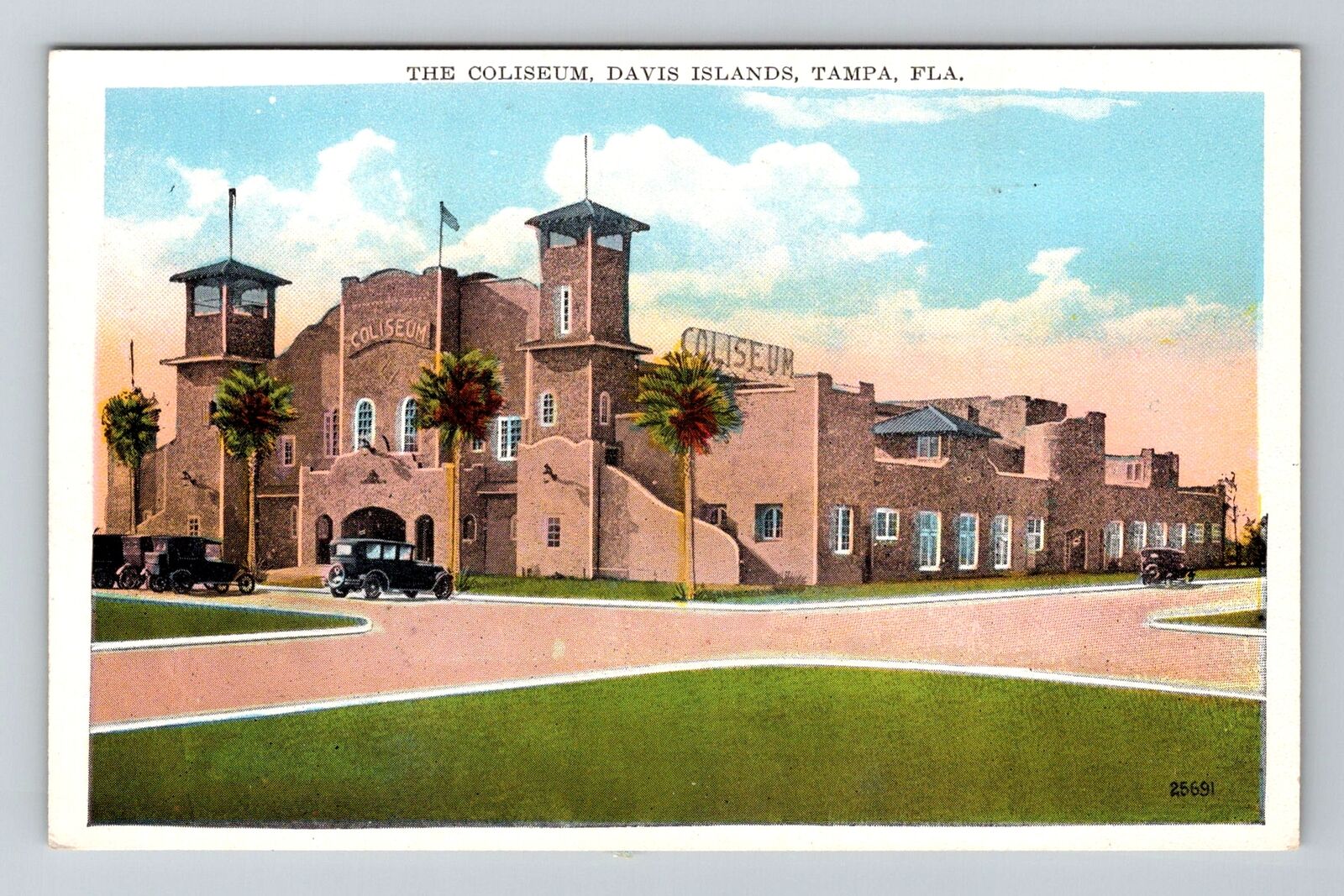 Tampa FL-Florida, The Coliseum Davis Islands, Vintage Postcard