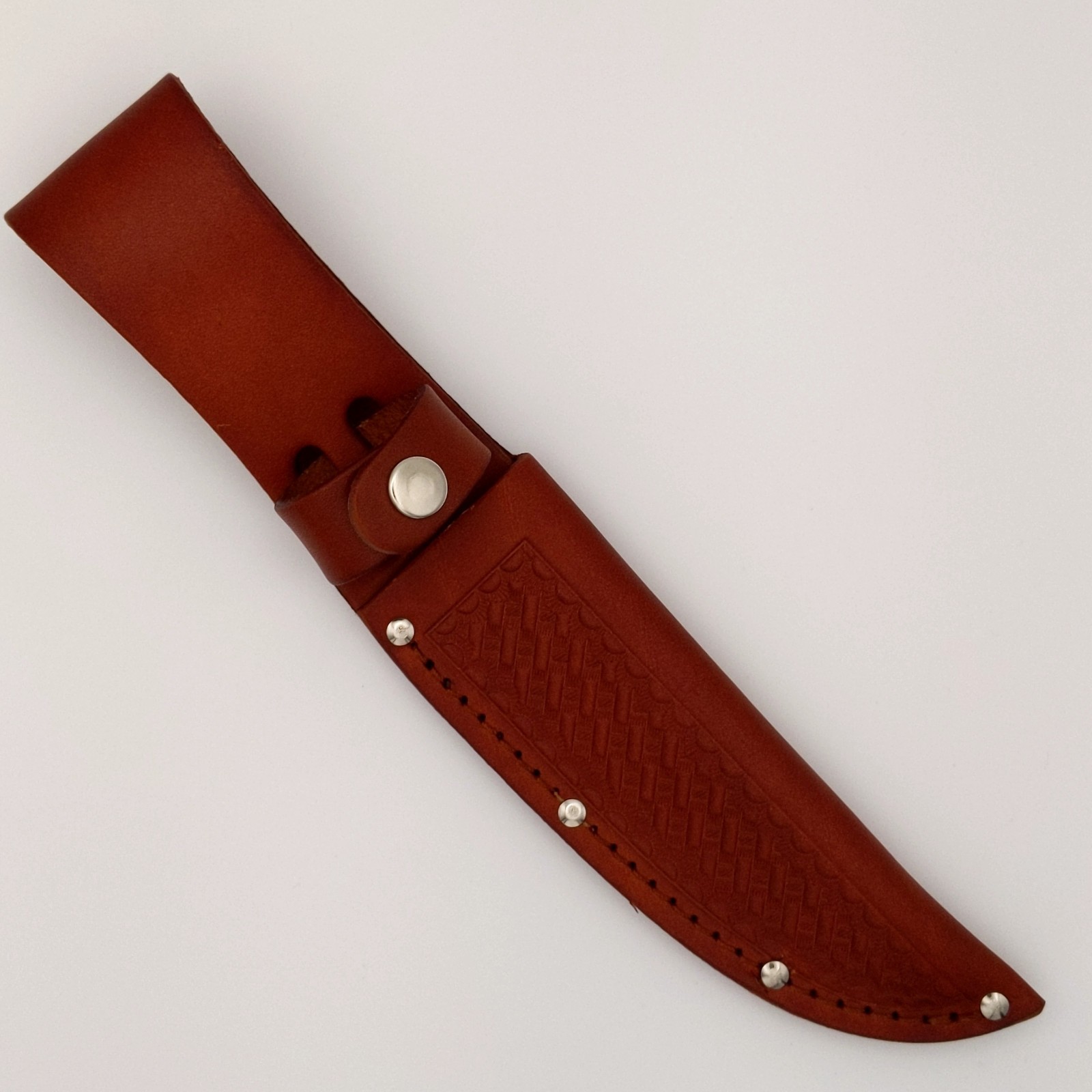 Fixed Blade Knife Belt Sheath for 5in. Blades Genuine Leather Tan Brown