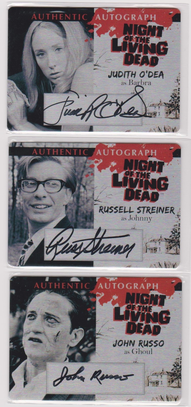 NIGHT OF THE LIVING DEAD Autograph Auto JUDITH O\'DEA , STREINER , RUSSO #54/100