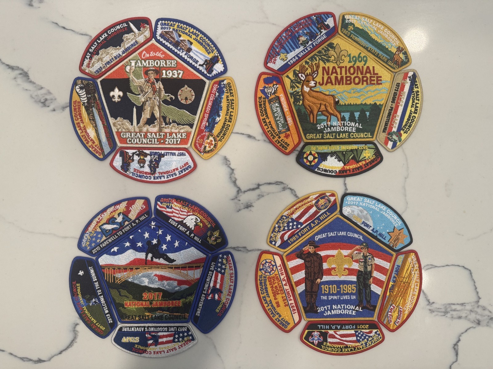 4 complete Great Salt Lake Council 2017 National Jamboree Patch Sets 24 patches