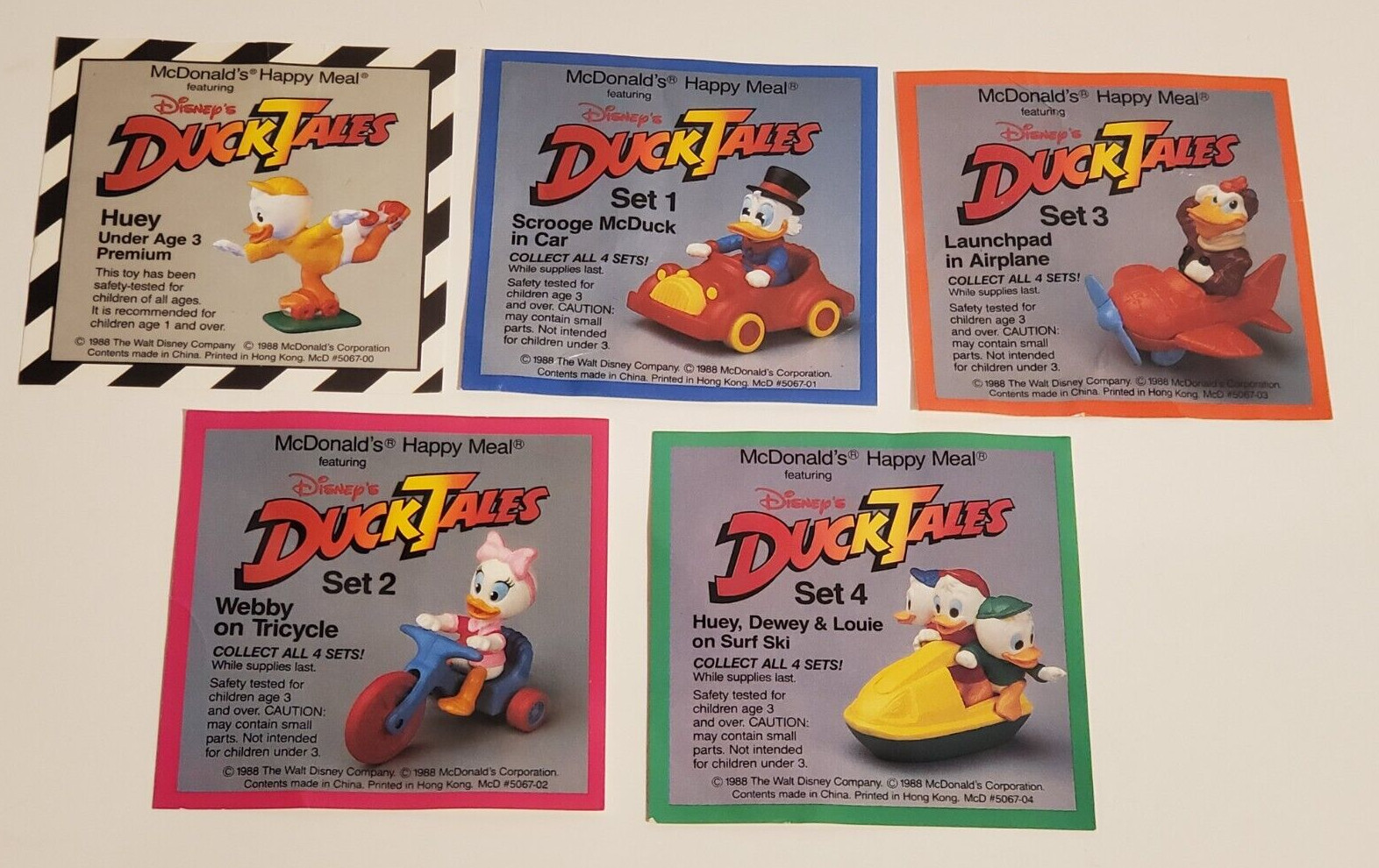 DISNEY McDONALD'S RESTAURANT DUCK TALES ETC HAPPY MEAL INSERT CARDS LOT/11 80'S