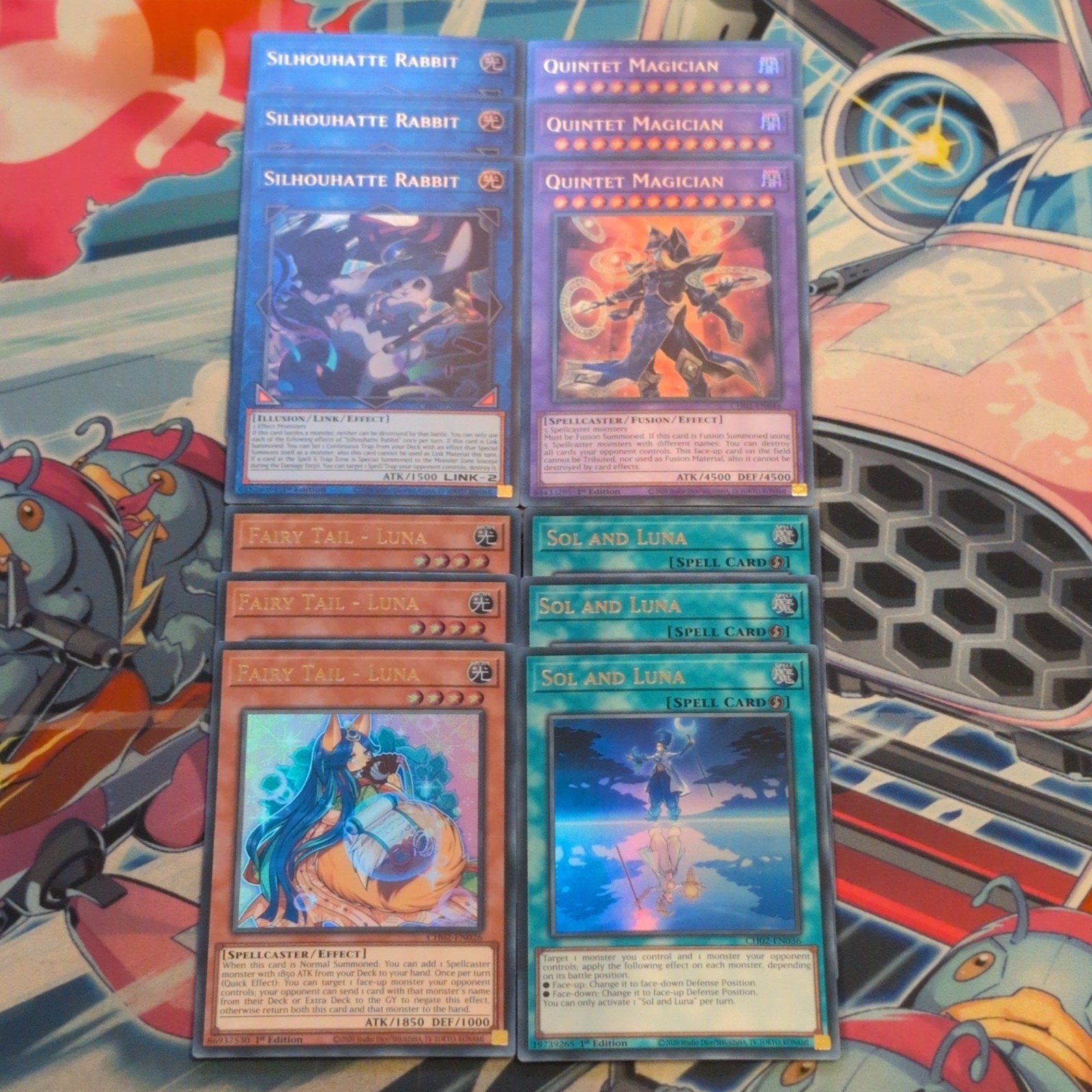 3 x Silhouhatte Rabbit/Quintet Magician/Fairy Tail/Sol and Luna CH02-EN YuGiOh