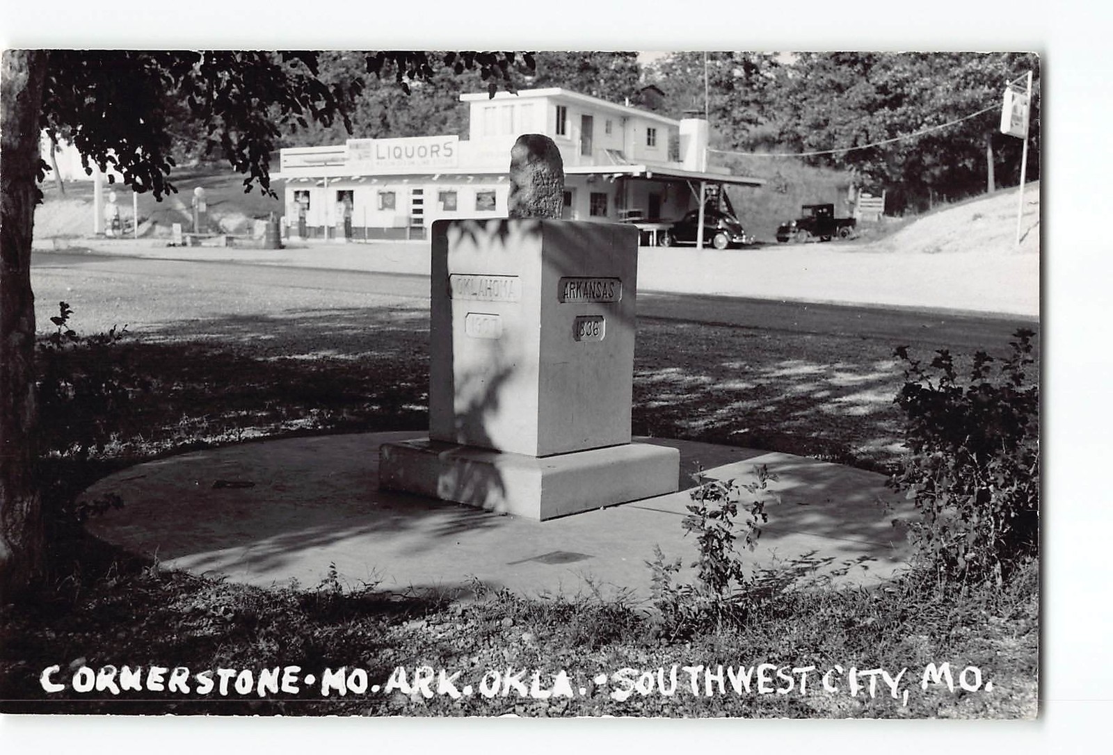 Southwest City Missouri MO Vintage RPPC Real Photo Cornerstone Monument