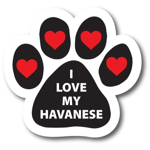 I Love My Havanese Pawprint Car Magnet 5\