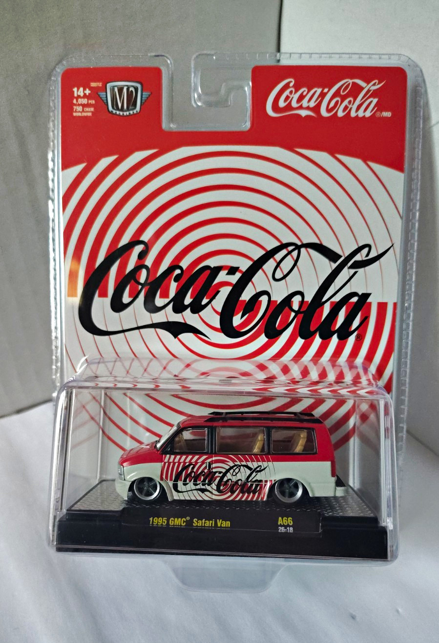 Coca-Cola 1995 GMC Safari Van Diecast Red/White M2 Machines