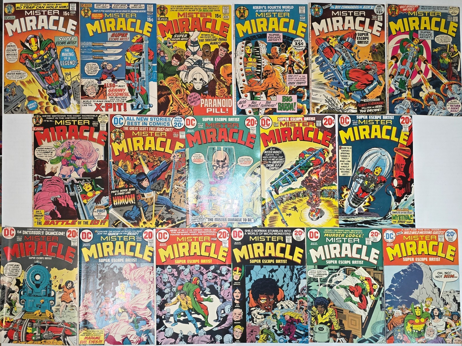 Mister Miracle Bronze Age Lot (17) #1-18* VF FN- 1971 Jack Kirby High Mid Grade
