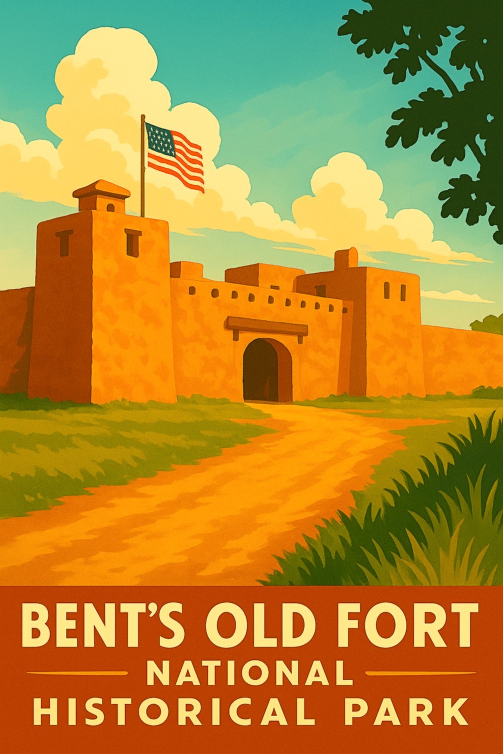 BENTS OLD FORT HISTORICAL PARK TRAVEL POSTER *2X3 FRIDGE MAGNET* JUNTA COLORADO