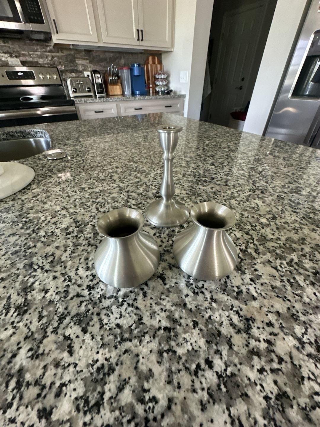 Danforth Pewter Handcrafted Candlestick Holders, Vintage 1993, Set of 3