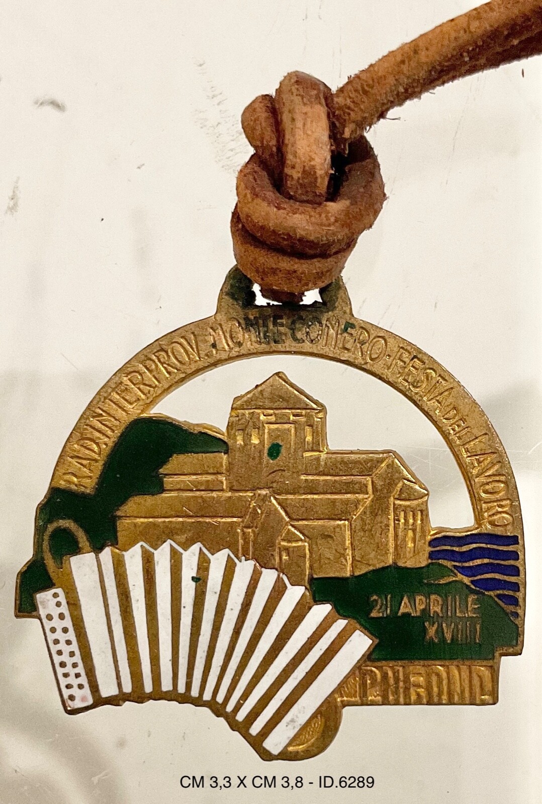 MONTE CONERO ANCONA BADGE PNF OND GATHERING LABOR FESTIVAL A.XVIII° 1940
