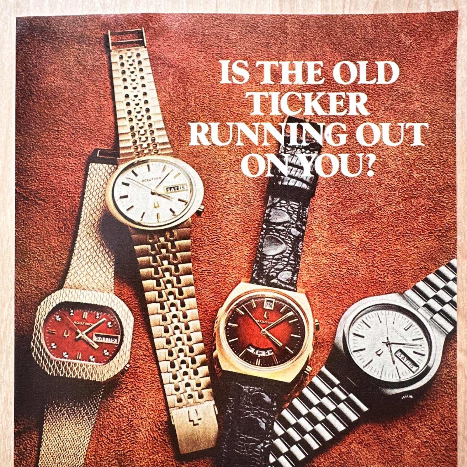 1972 ACCUTRON BY BULOVA Watches Watch Vintage Print Ad Timepiece