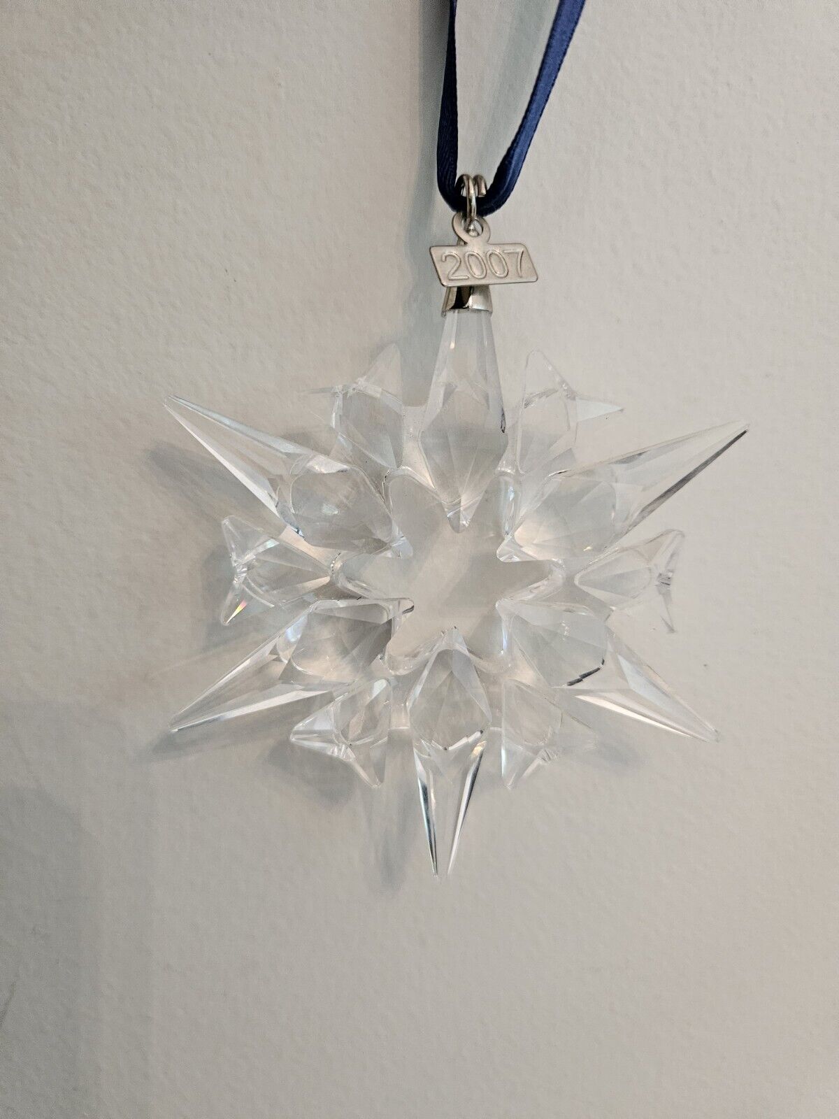 2007 Swarovski Large Annual Crystal Snowflake Christmas Ornament