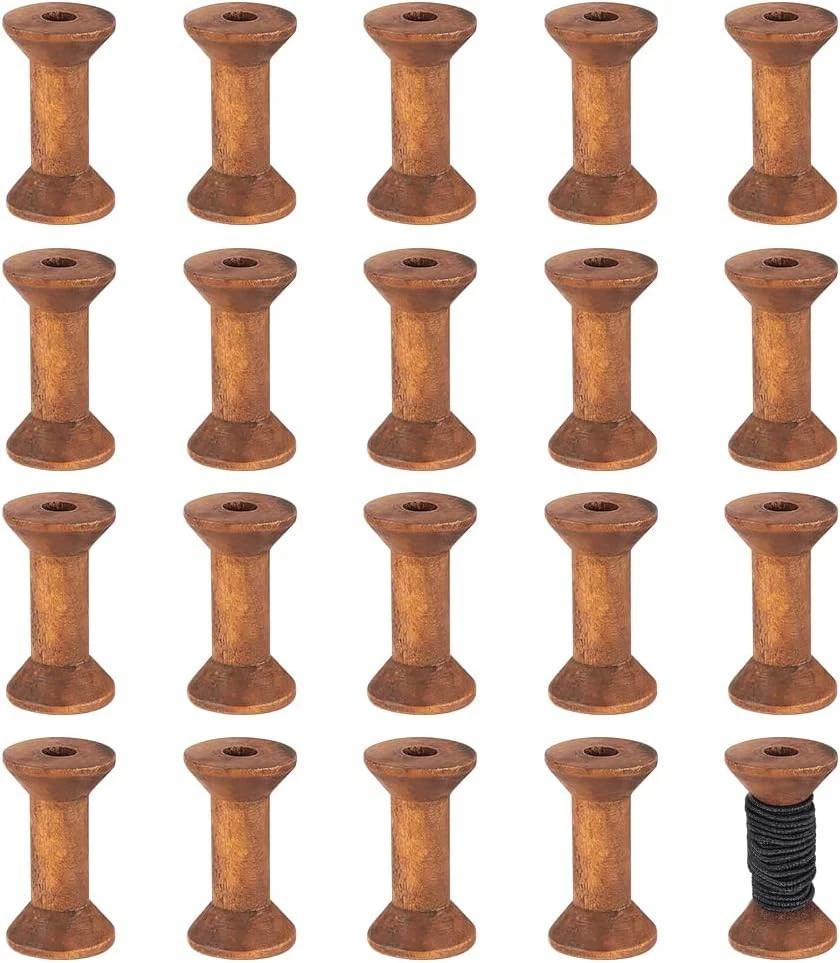 20Pcs Antique Wooden Empty Spools 1.57 Empty Thread Spools Wooden Ribbon Spool