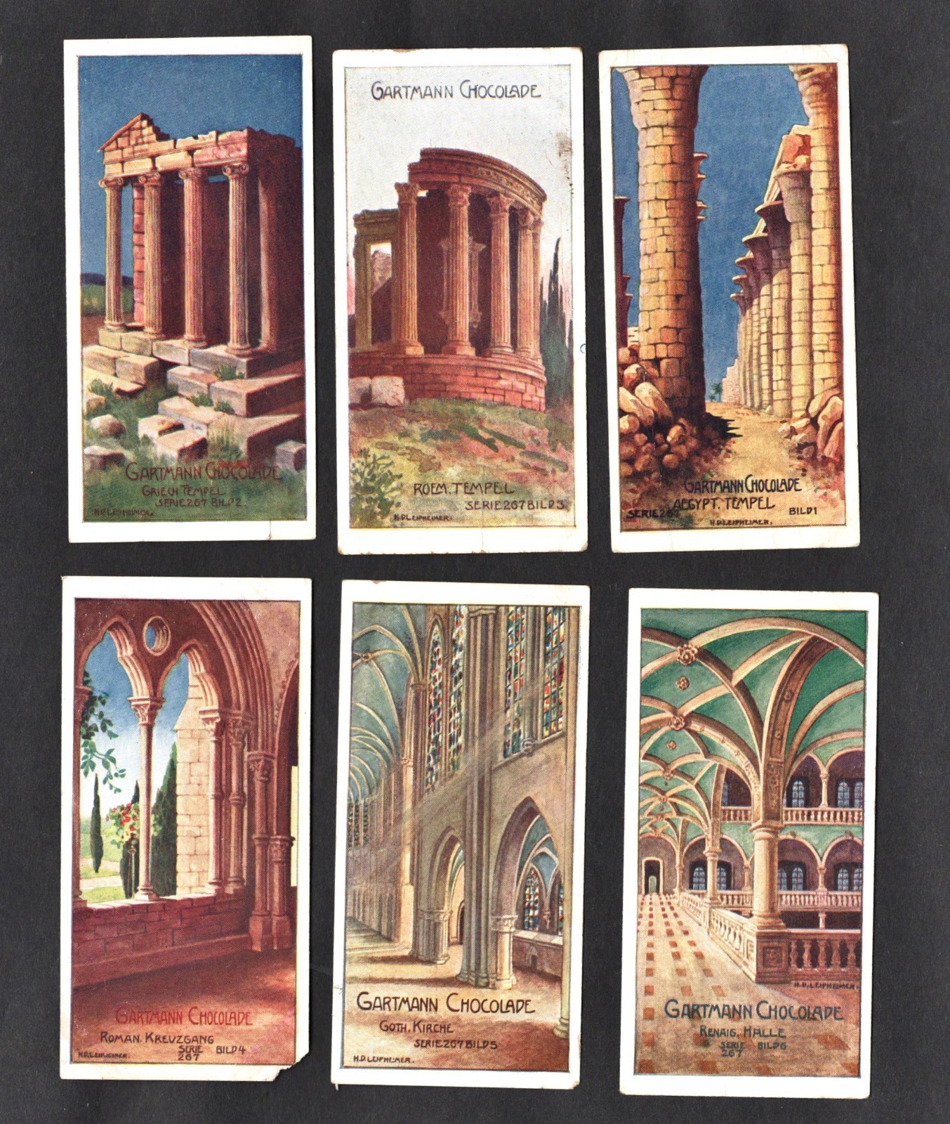 Architectural Styles Ser 267 Gartmann Card Set Early 1900s Egyptian Temples Goth Architectural Styles Ser 267 Gartmann Card Set Early 1900s Egyptian Temples Goth