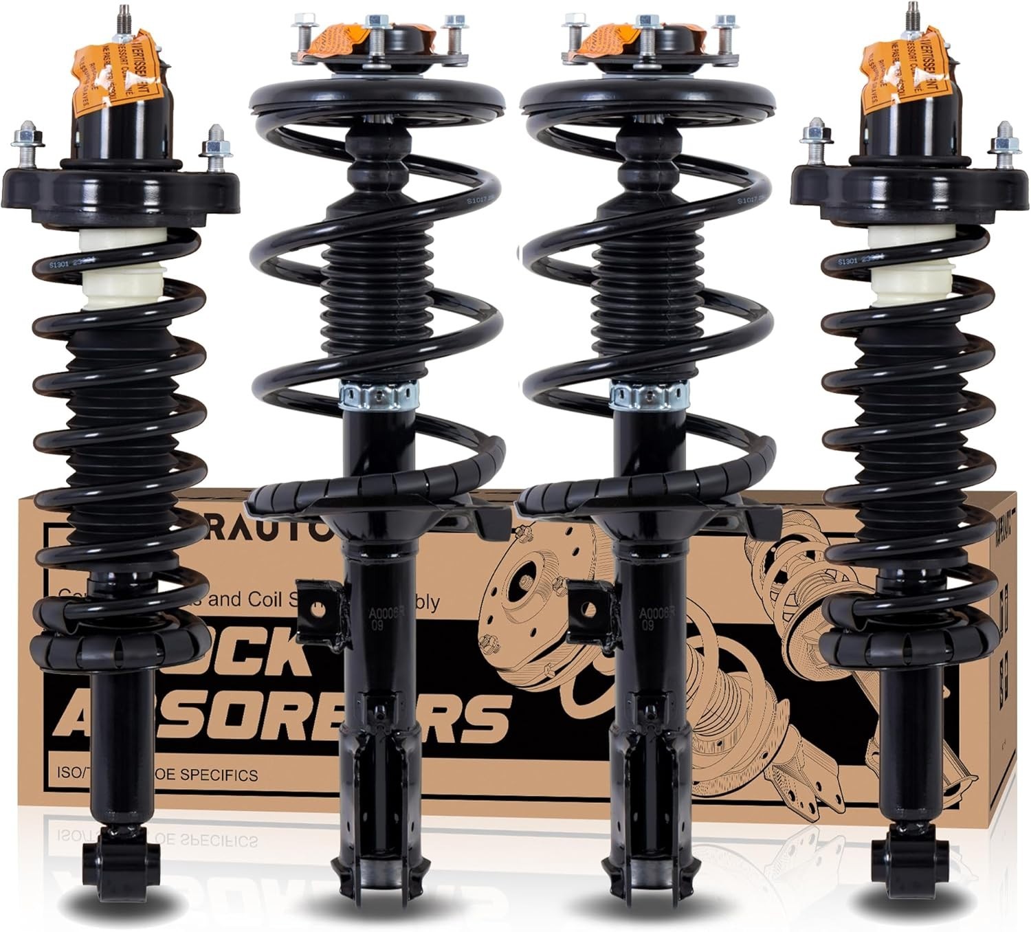 Front + Rear Complete Struts Coil Spring Assembly 172356 172399 Compatible wi...