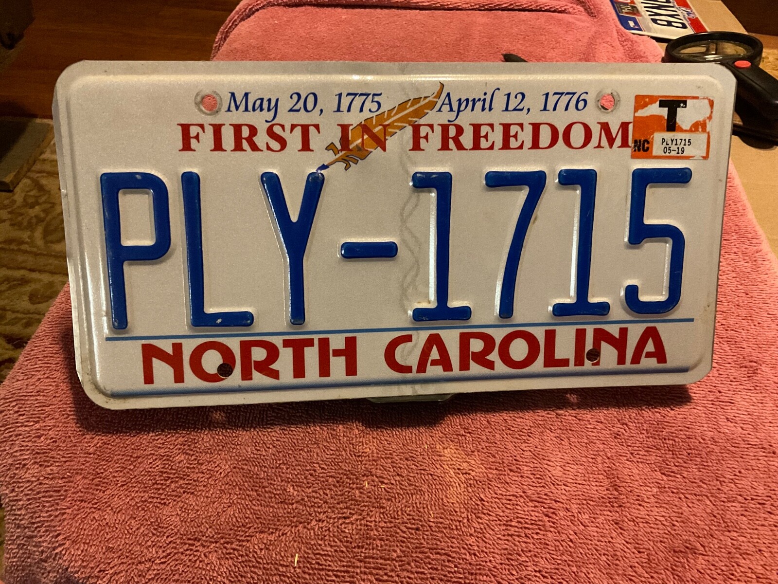 2019 North Carolina NC License Plate PLY 1715 \