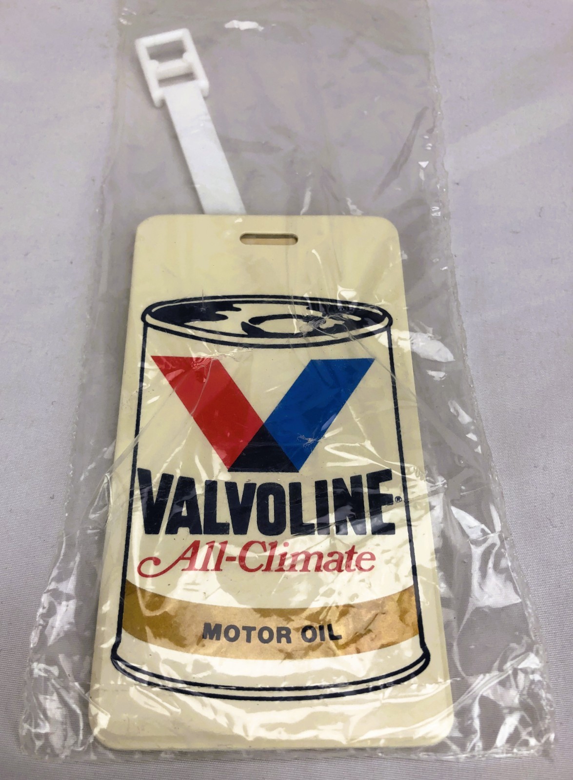 Vintage Valvoline All-Climate Motor Oil Luggage Tag ID Label NOS Gas Oil Promo