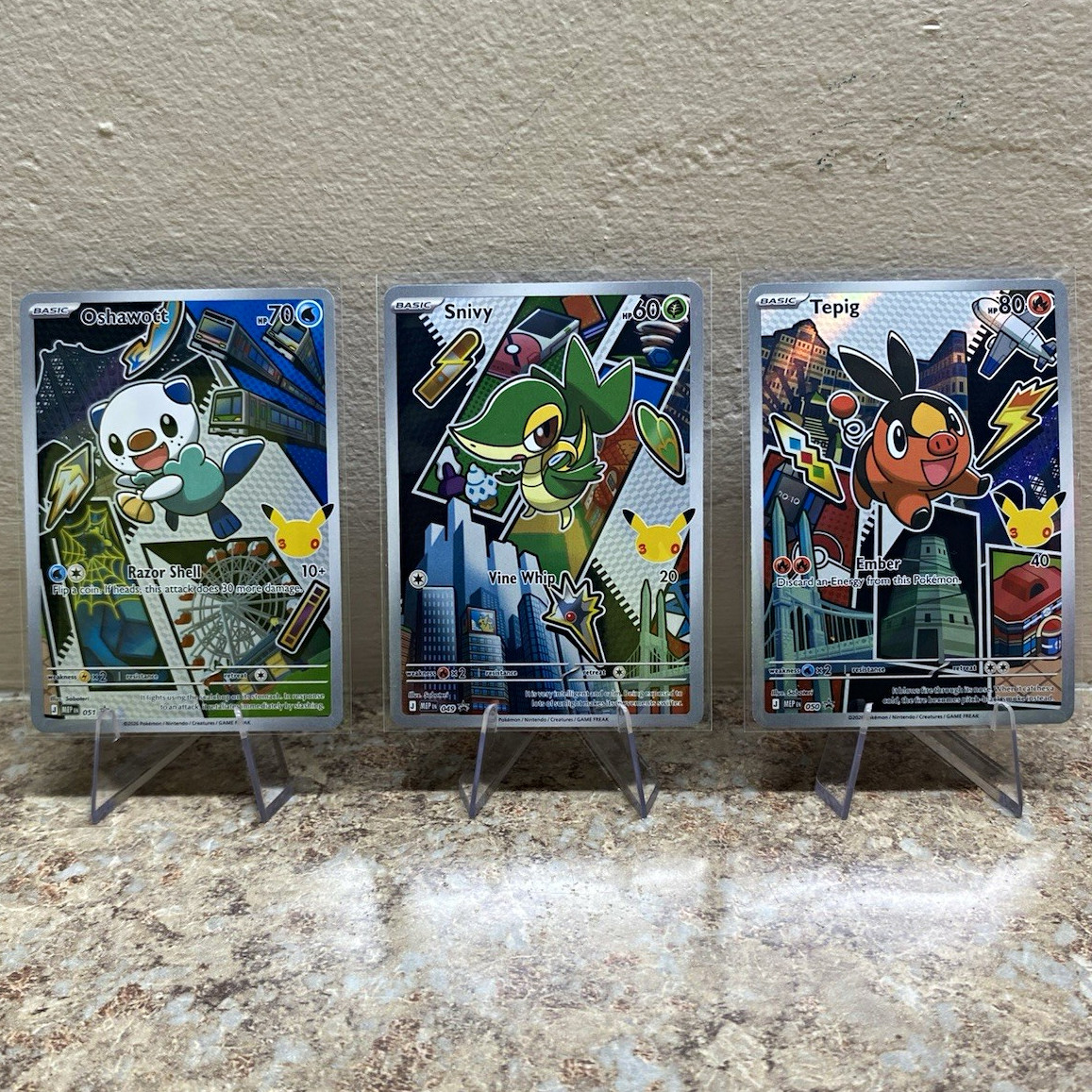 Pokemon First Partner Series Two 3-Card Lot: Tepig Snivy Oshawott #049-051
