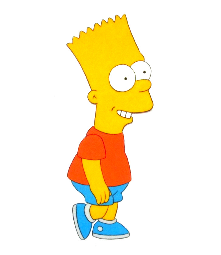 1990\'s SIMPSONS BART FOX ORIGINAL PRODUCTION CEL Walt Disney sneakers