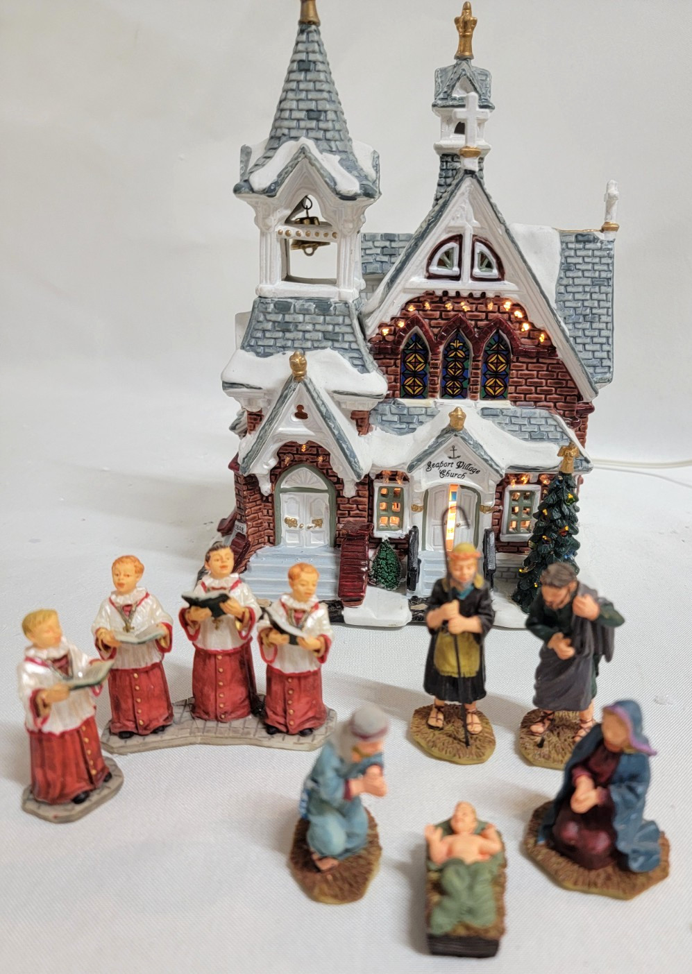 Lemax Holiday Seaport Village Church with Fiber Optics
