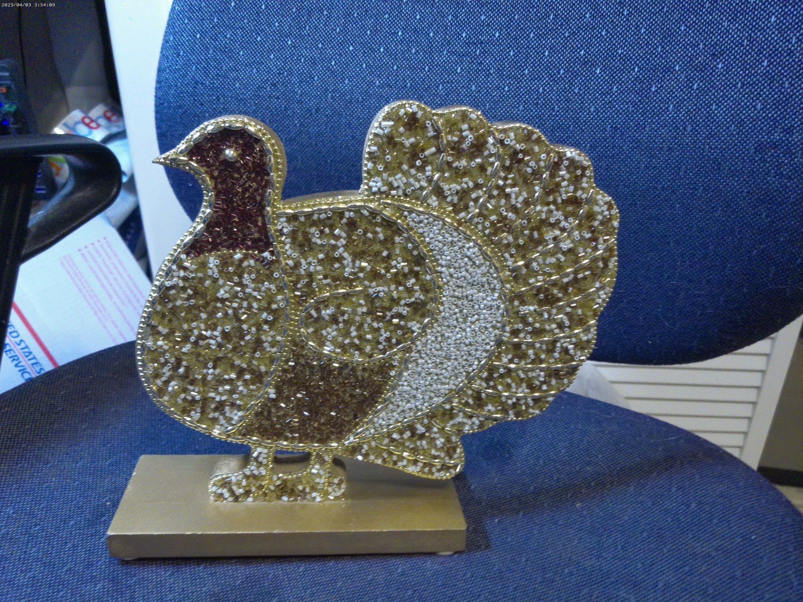 Thanksgiving Beaded Turkey Pumpkin Tabletop Decor 10