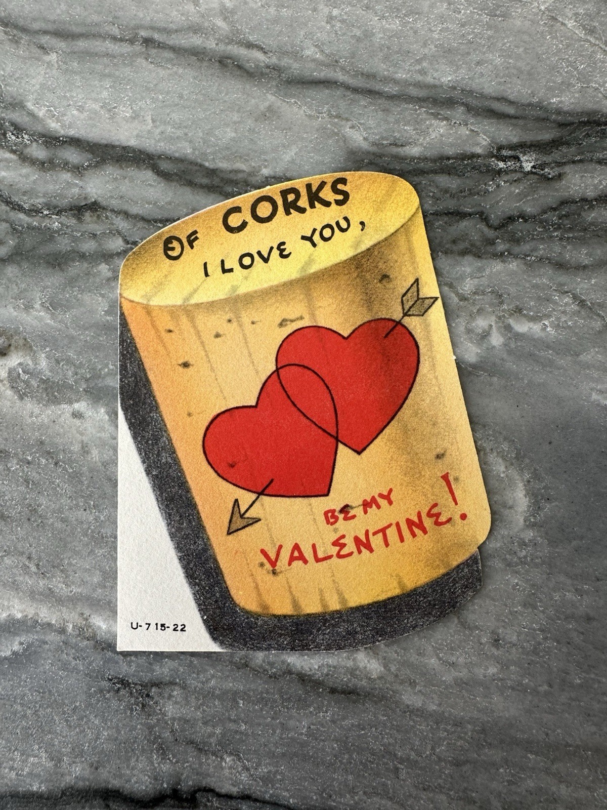 Rare Vintage Valentine Wine Cork Drink Heart Arrow Sailor Tattoo Cute Kitsch