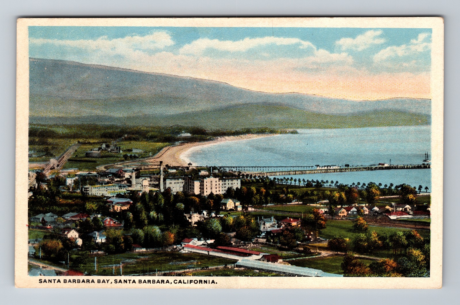 Santa Barbara, CA-California, Bay Beachfront Potter Hotel Vintage Postcard