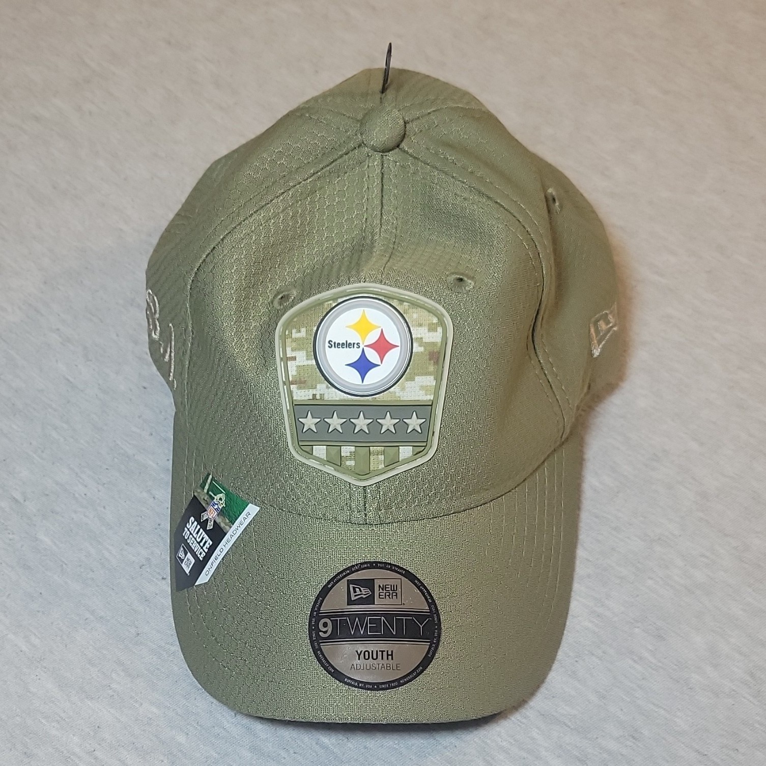 New Era Pittsburgh Steelers NFL Salute to Service 9TWENTY Youth Hat Green