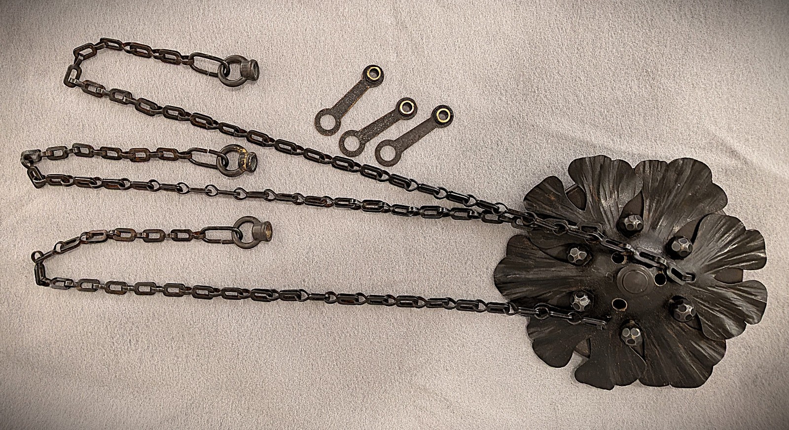 Canopy & Chain Art Nouveau Hand Crafted Iron Chandelier Part