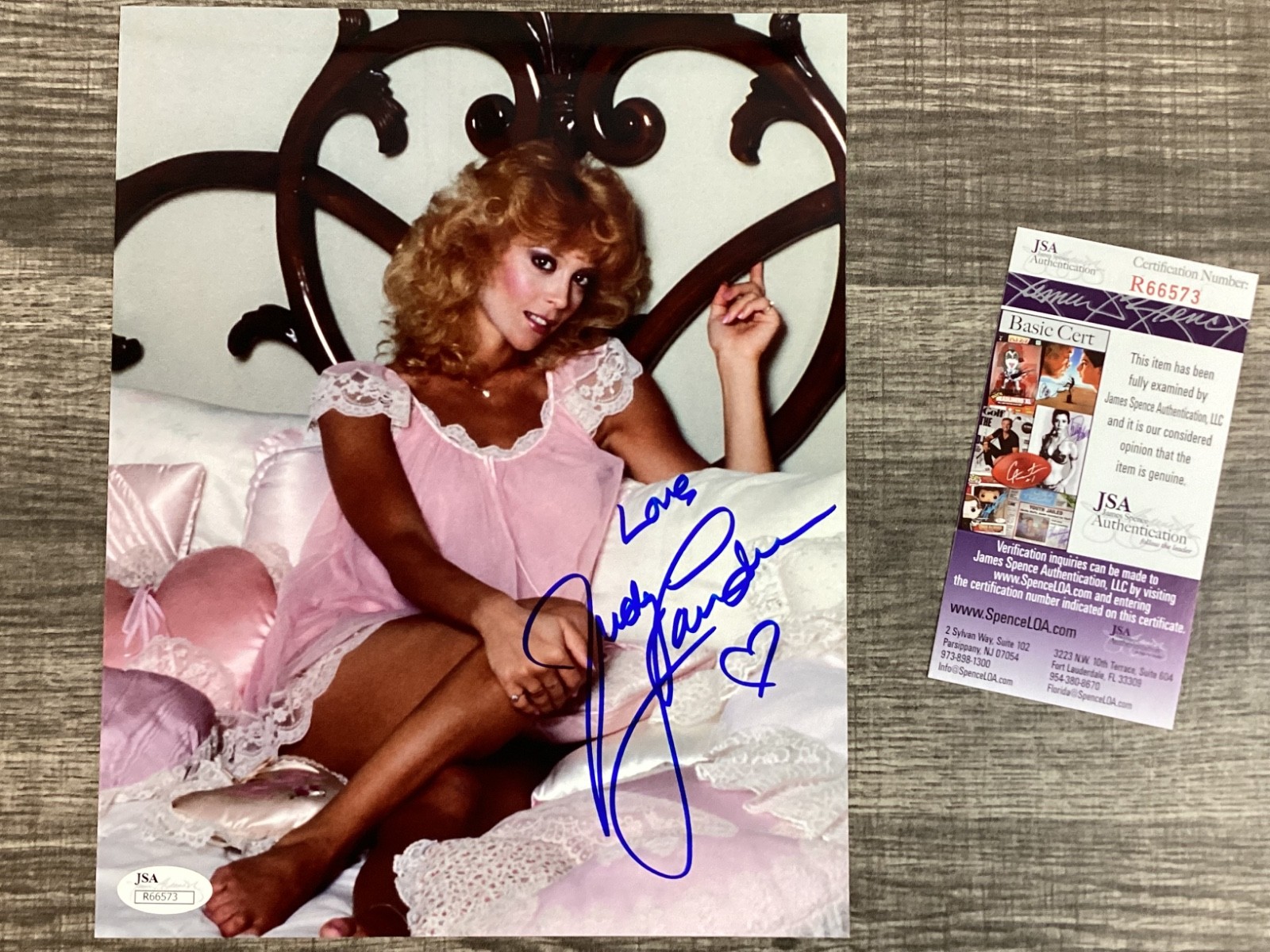 (SSG) Hot & Sexy JUDY LANDERS Signed 8X10 Color Photo 