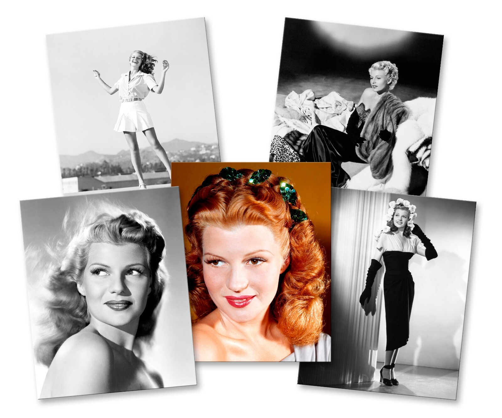 RITA HAYWORTH Set of FIVE Classic Glamour 10 x 8 Photos