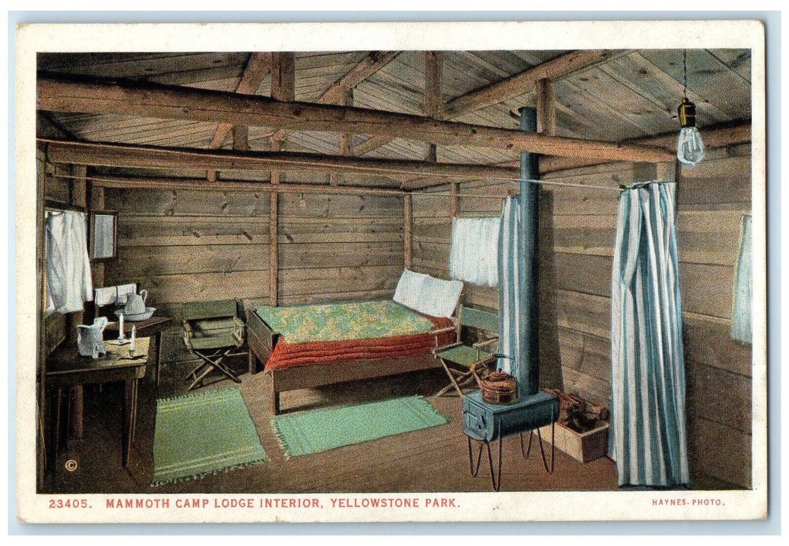 c1910\'s Mammoth Camp Lodge Interior Yellowstone Park Wyoming WY Antique Postcard