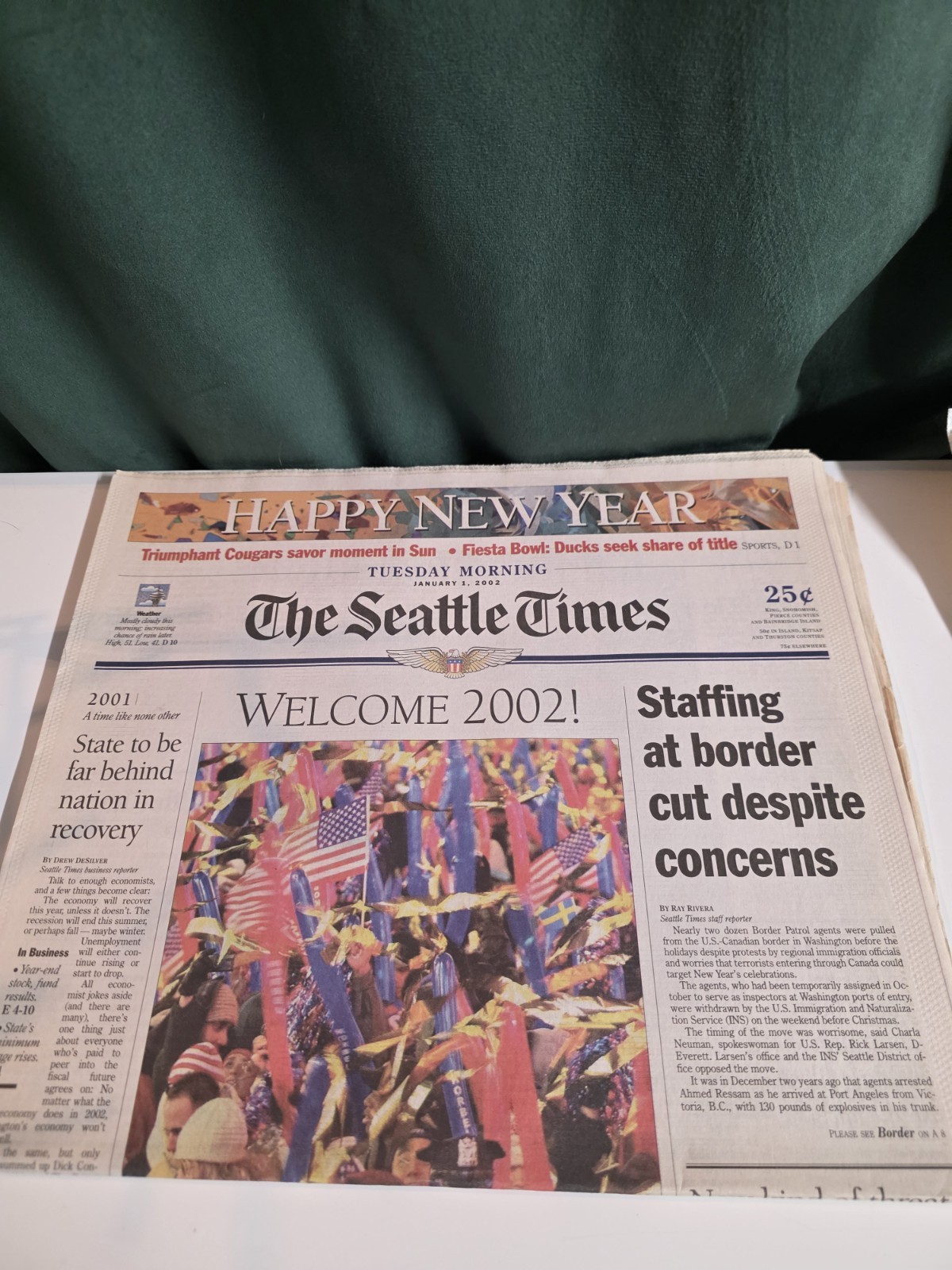 The Seattle Times Newspaper Front Page: Jan 1, 2002