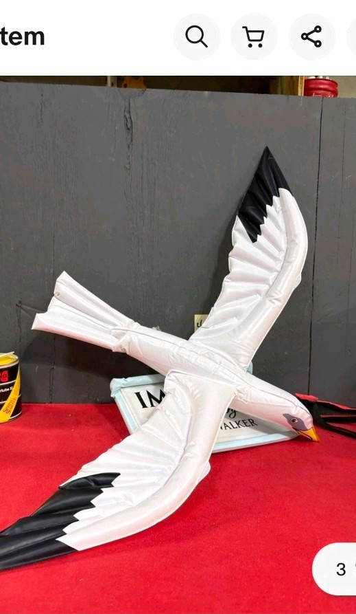 K1-#2-Imperial Hiram Walker Whiskey Inflatable Seagull Bird Sign Beer NOS
