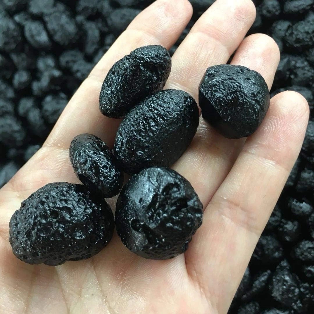 Unique Stones Natural Stone Meteorite Black Tektite Specimen 6Pcs