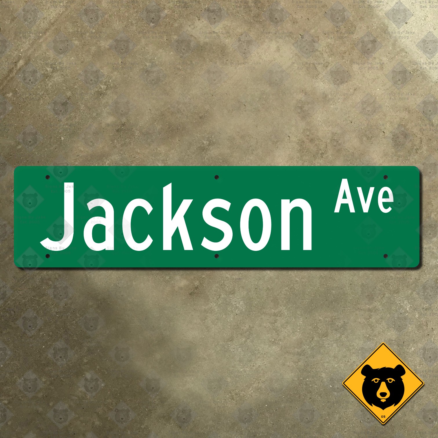 Jackson Avenue highway road street sign Escalon California 24x6