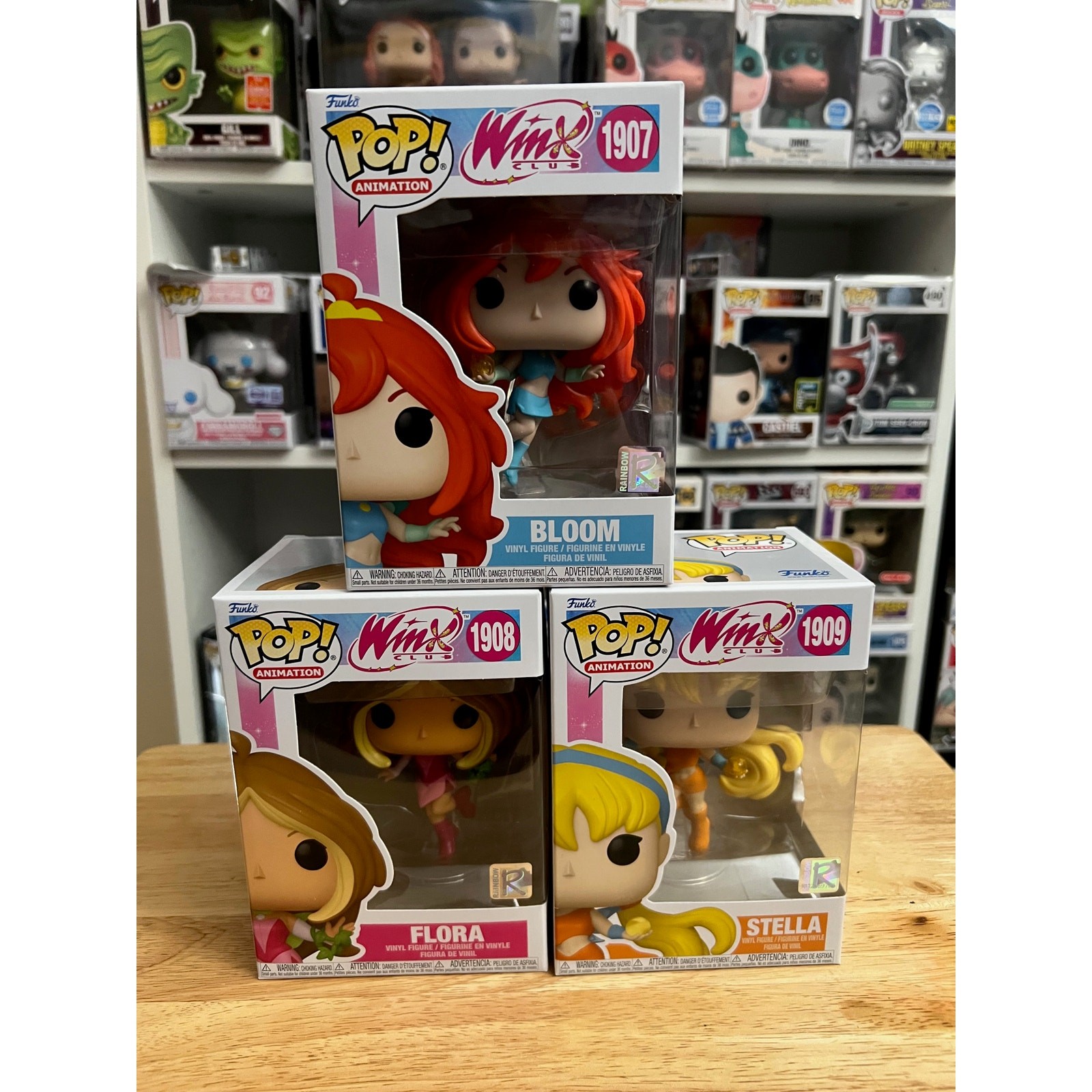 3 IN HAND Winx Club Funko Pops Stella Bloom Flora #1907 #1908 #1909 Animation