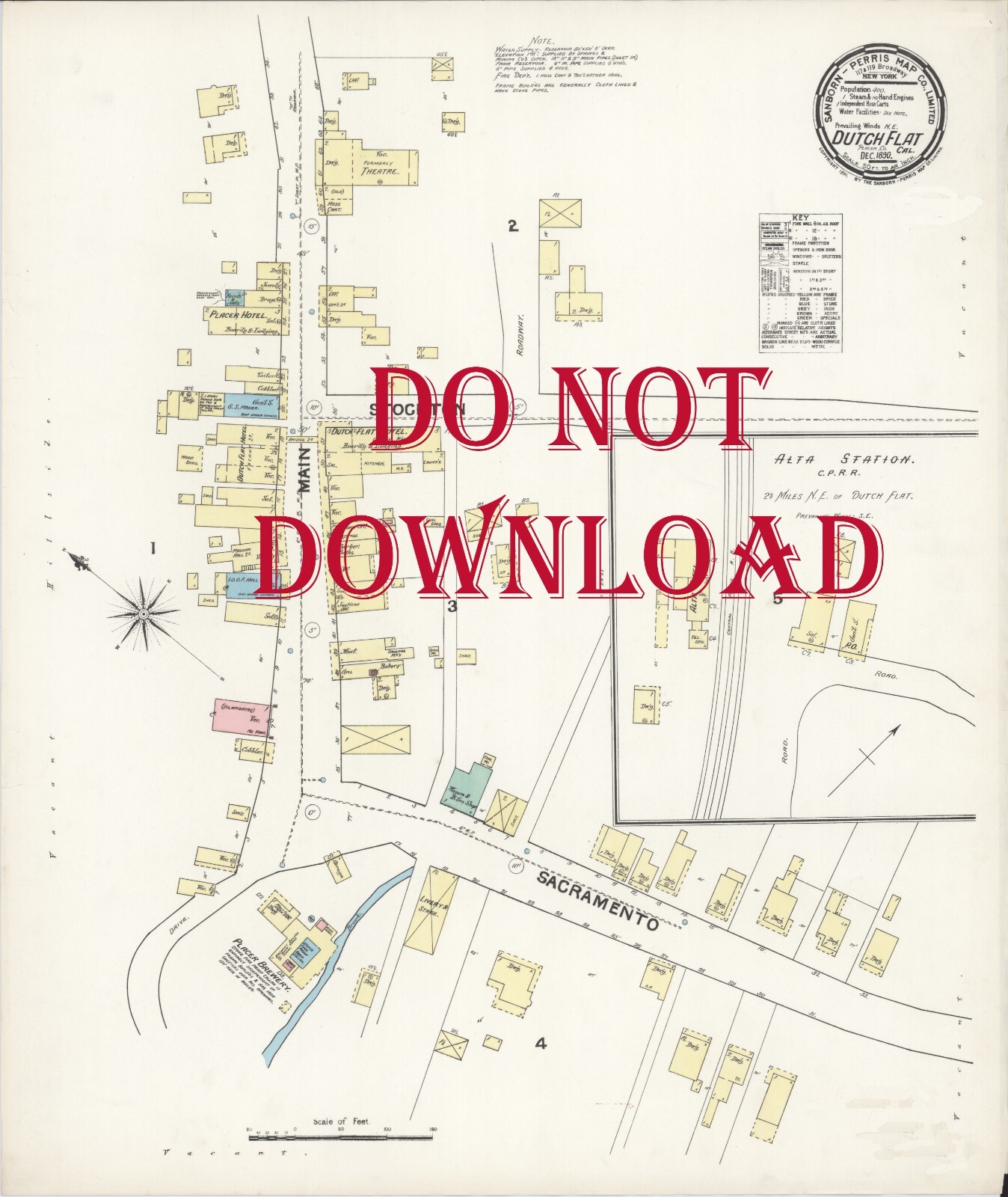 Dutch Flat California COPY 1890 Detailed Town Map 17 Dutch Flat California COPY 1890 Detailed Town Map 17