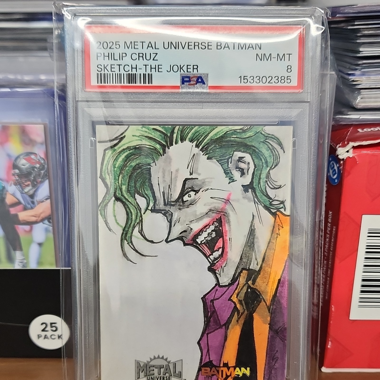 2025 Metal Universe Batman Joker 1/1 Sketch Card By Philip Cruz 2025 Metal Universe Batman Joker 1/1 Sketch Card By Philip Cruz
